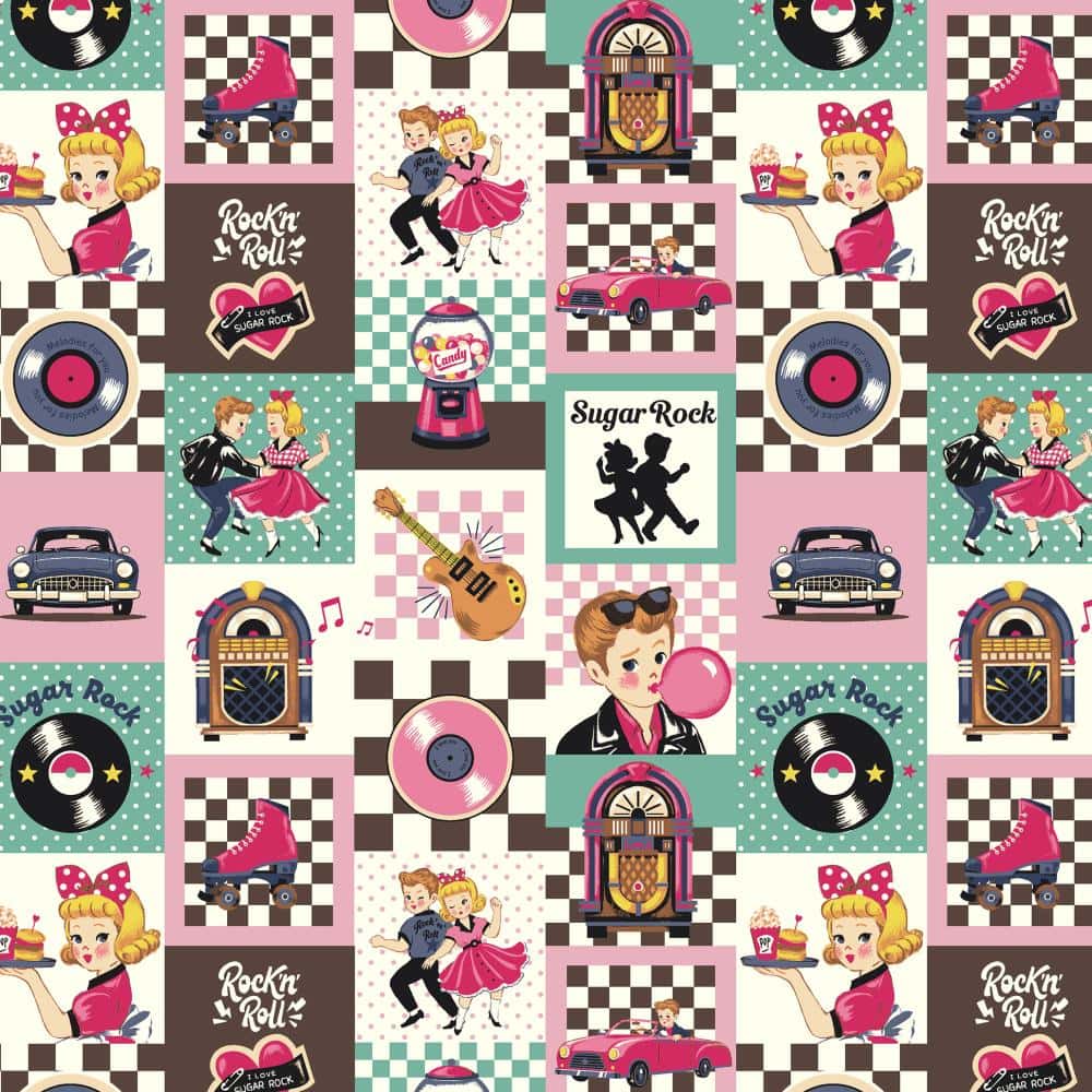 SUGAR ROCK 印花布 色號 08