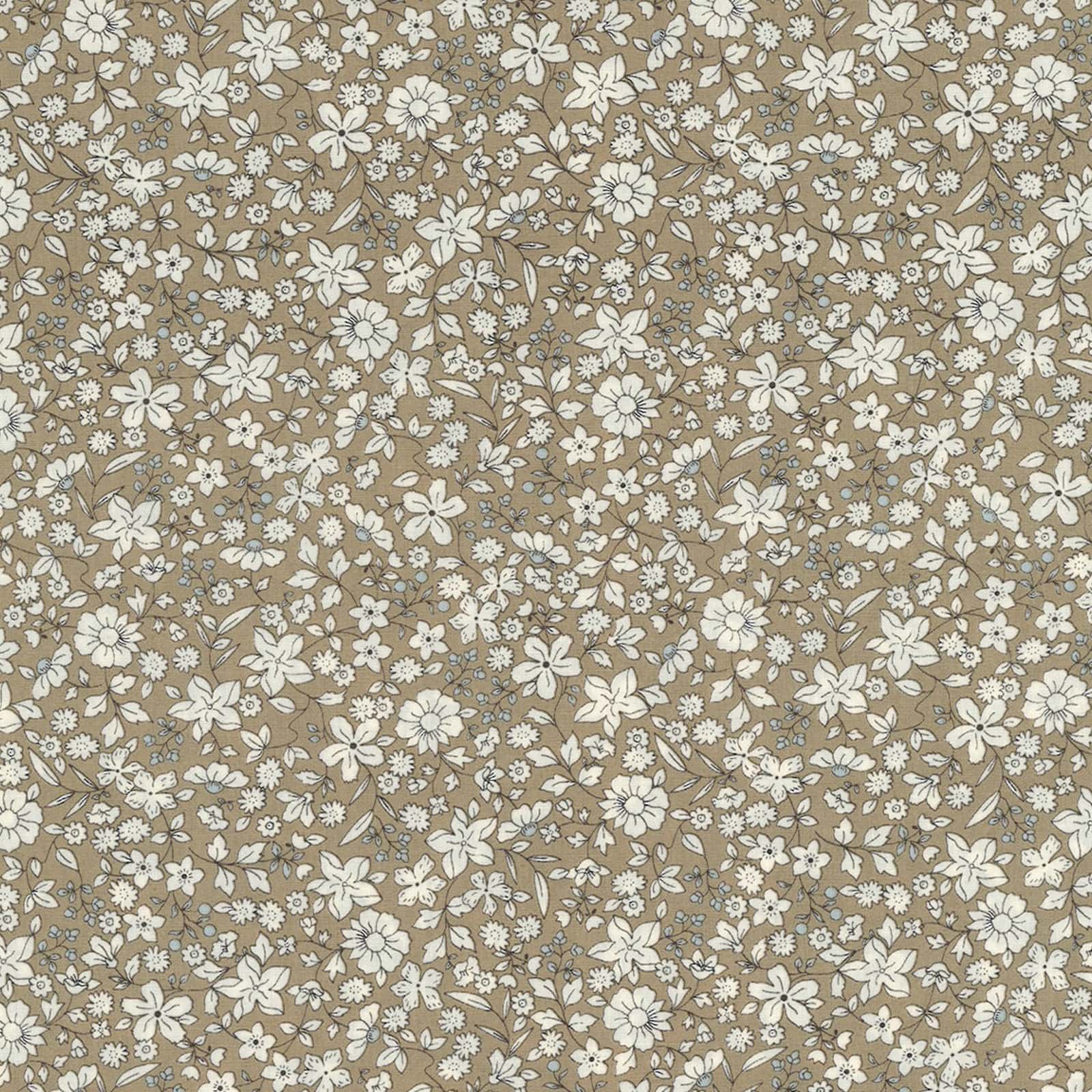 小花圖案府綢 色號 07