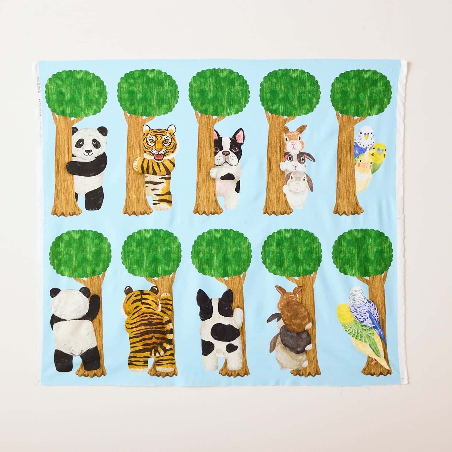 HOME DECO 動物定位布（牆壁貓咪／熊貓樹） 色號 02