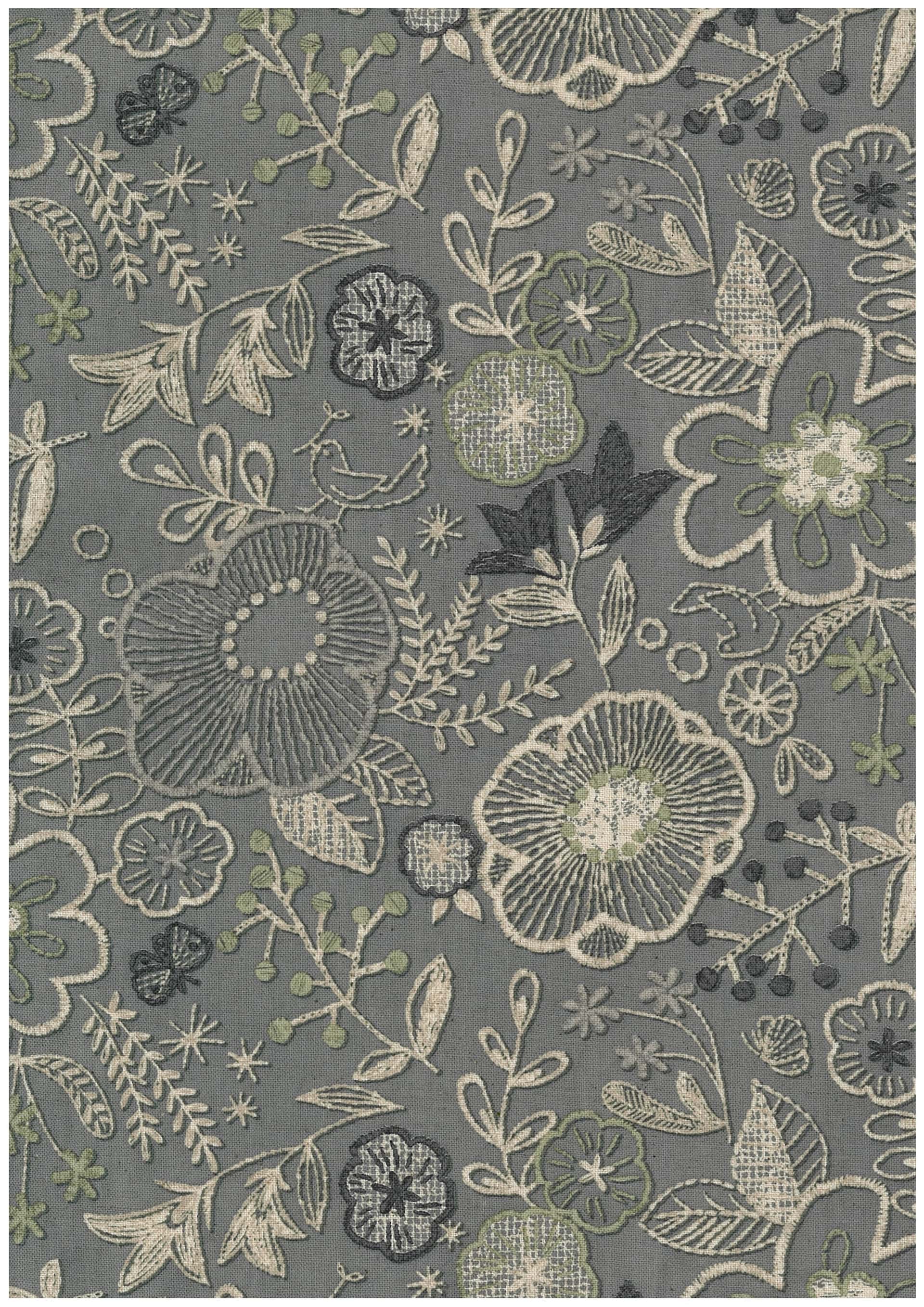 棉麻刺繡風格印花 色號 03