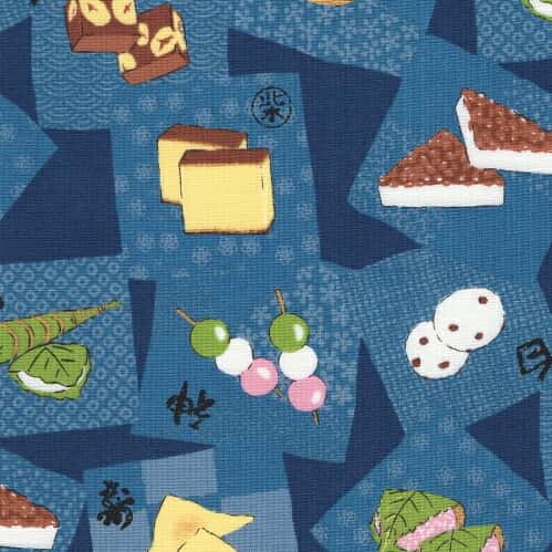 和菓子圖案平織細布 色號 04