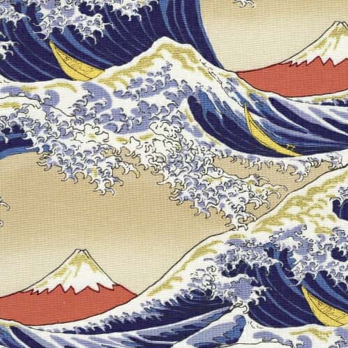富嶽三十六景風圖案平織細布 色號 01
