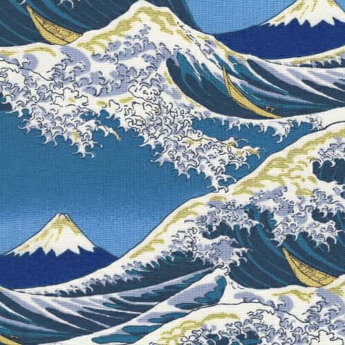 富嶽三十六景風圖案平織細布 色號 03