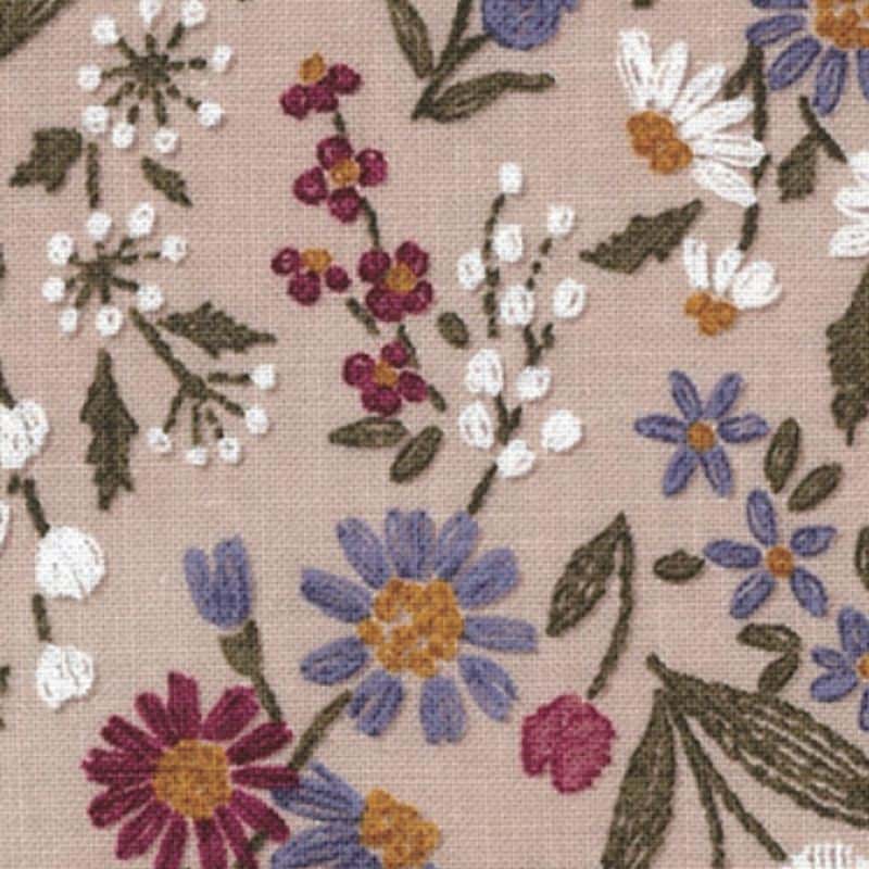 刺繡風印花 平織細布 色號 02