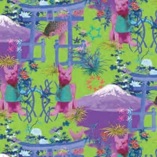 妖怪圖案平織細布 色號 02