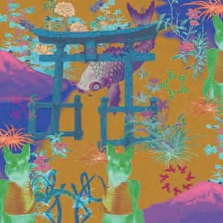 妖怪圖案平織細布 色號 03