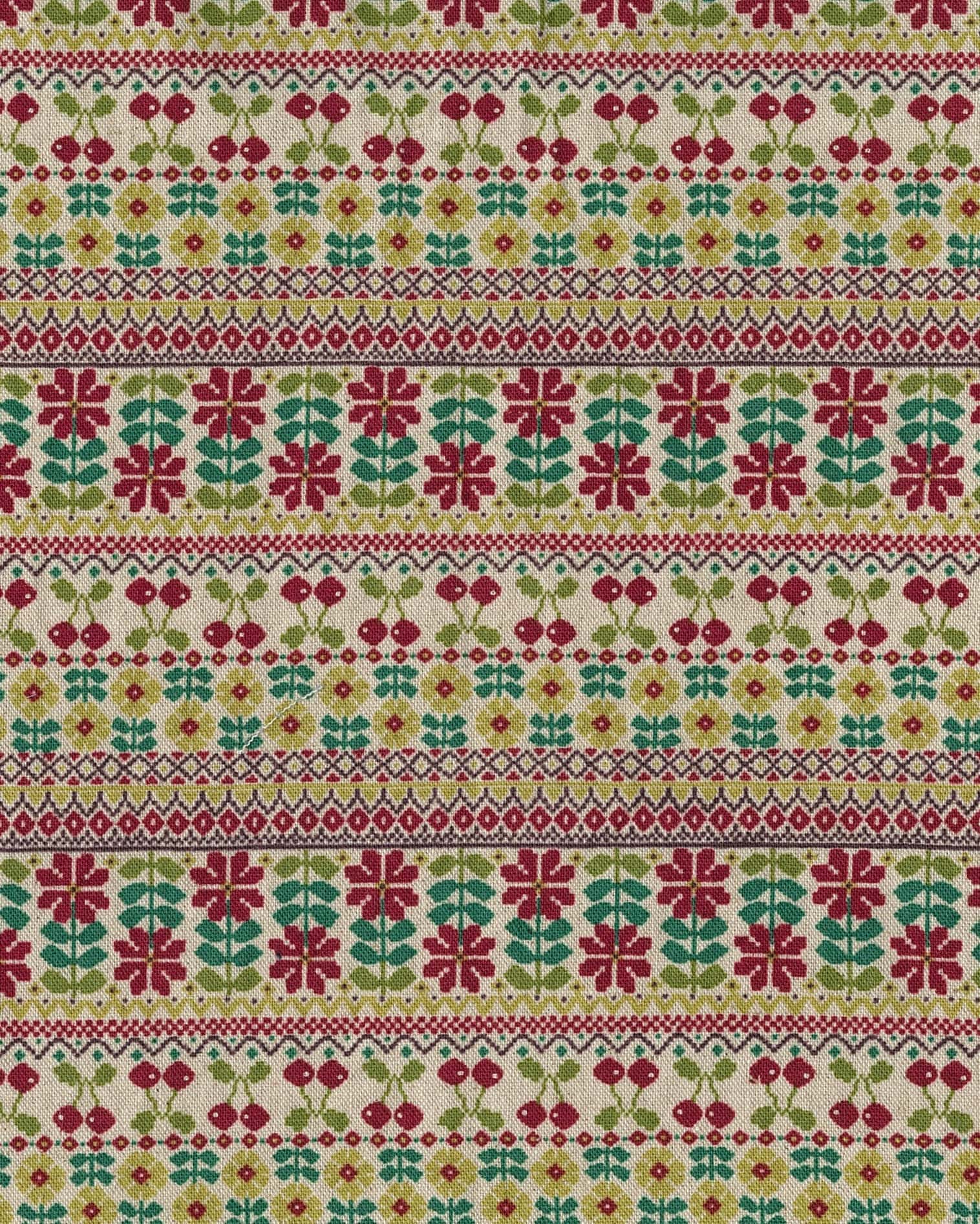 棉麻刺繡風橫條紋（） 色號 01
