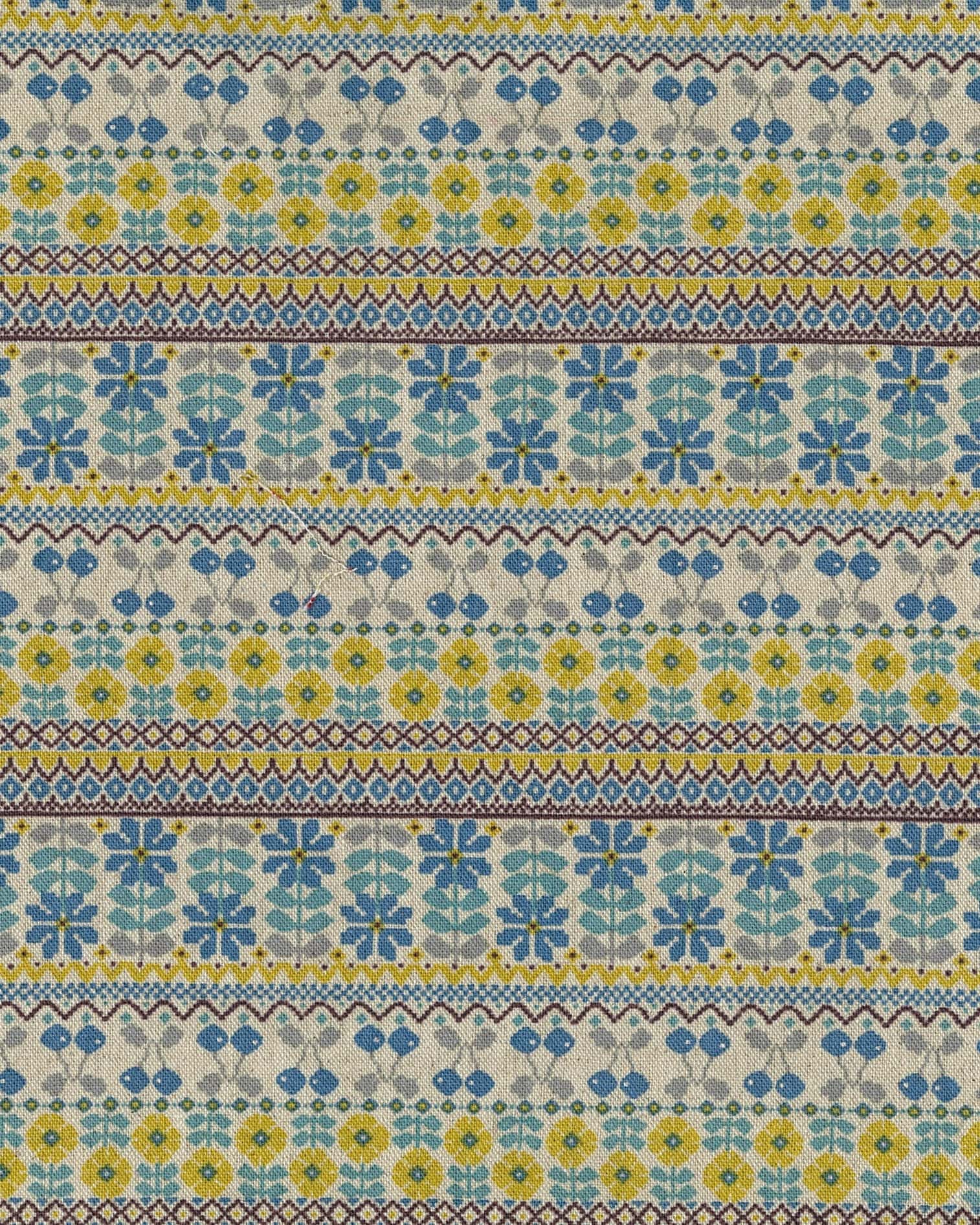 棉麻刺繡風橫條紋（） 色號 02