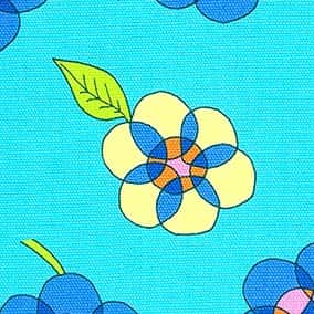 牛津布印花－花卉與貓頭鷹 色號 07