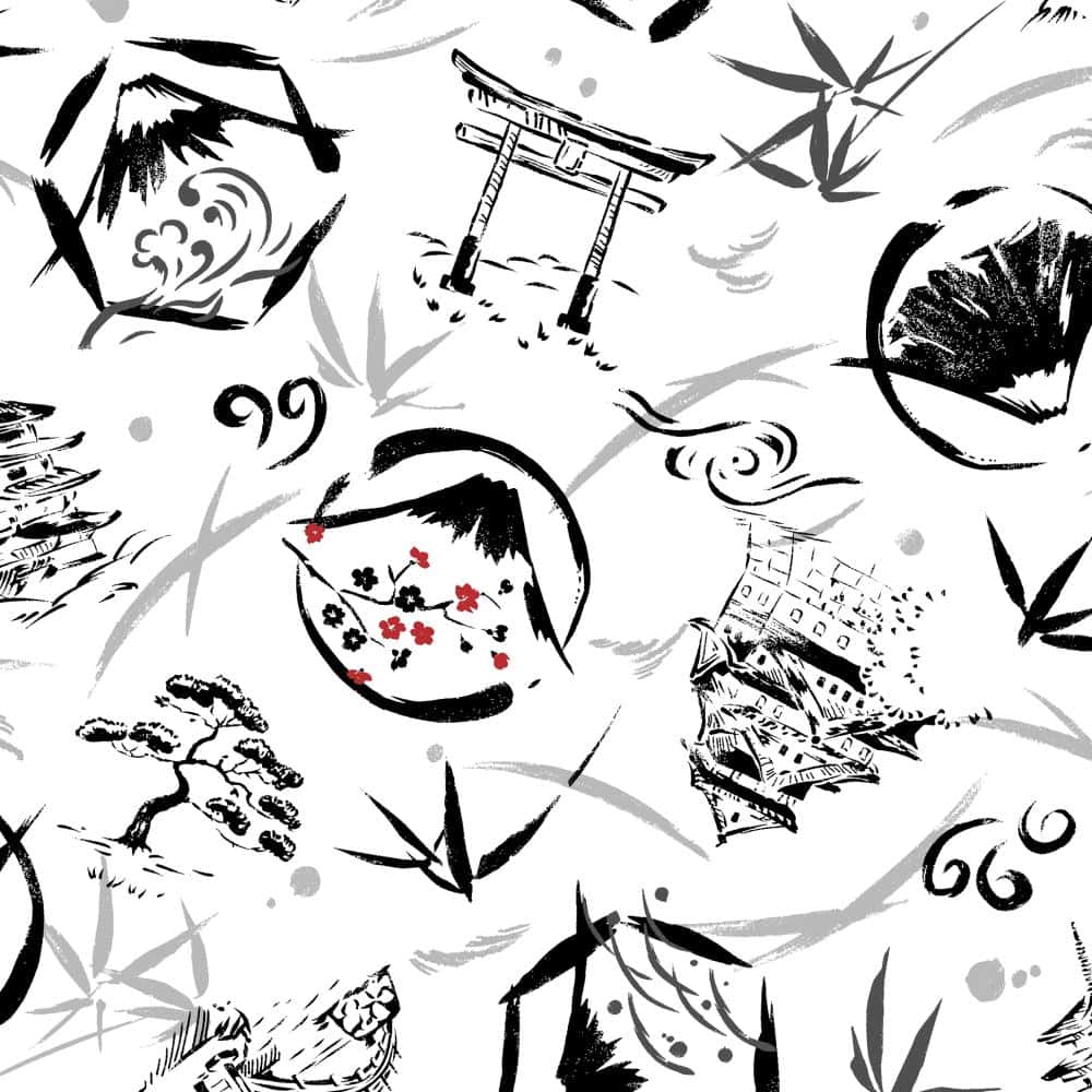 山茶和風花紋 色號 01