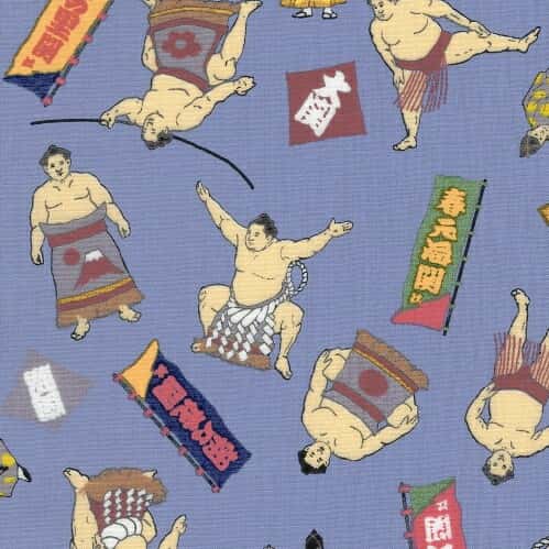 相撲圖案 平織細布 色號 02