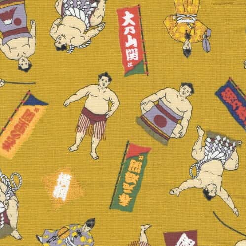 相撲圖案 平織細布 色號 03