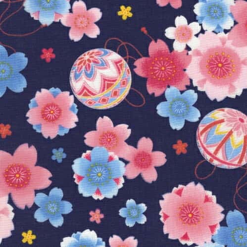 櫻花與毬 平織細布 色號 05