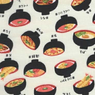 丼碗圖案平織細布 色號 01