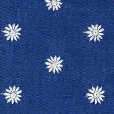 4oz不易褪色輕磅丹寧刺繡蕾絲 色號 03