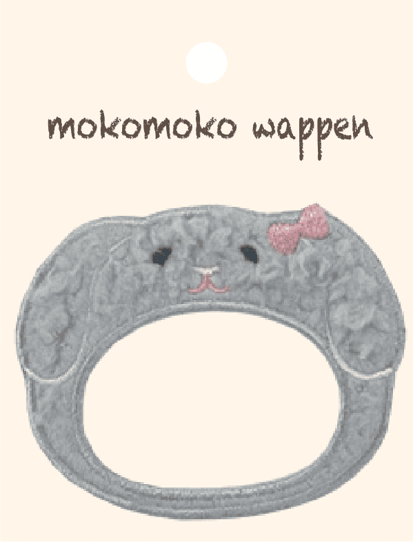 mokomoko wappen 毛絨刺繡徽章（臉部嵌入款） 色號 03