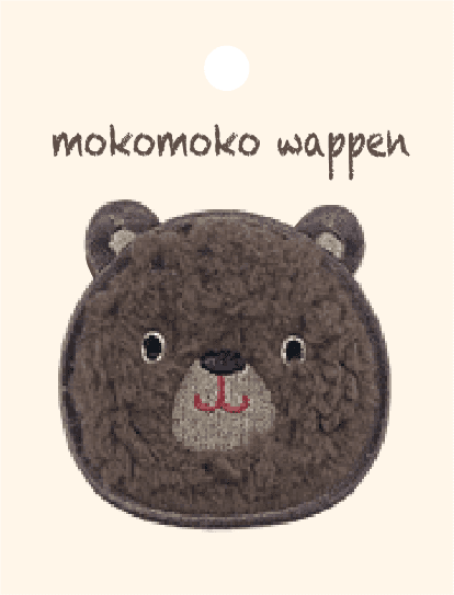 mokomoko wappen 毛絨刺繡徽章（臉型） 色號 03