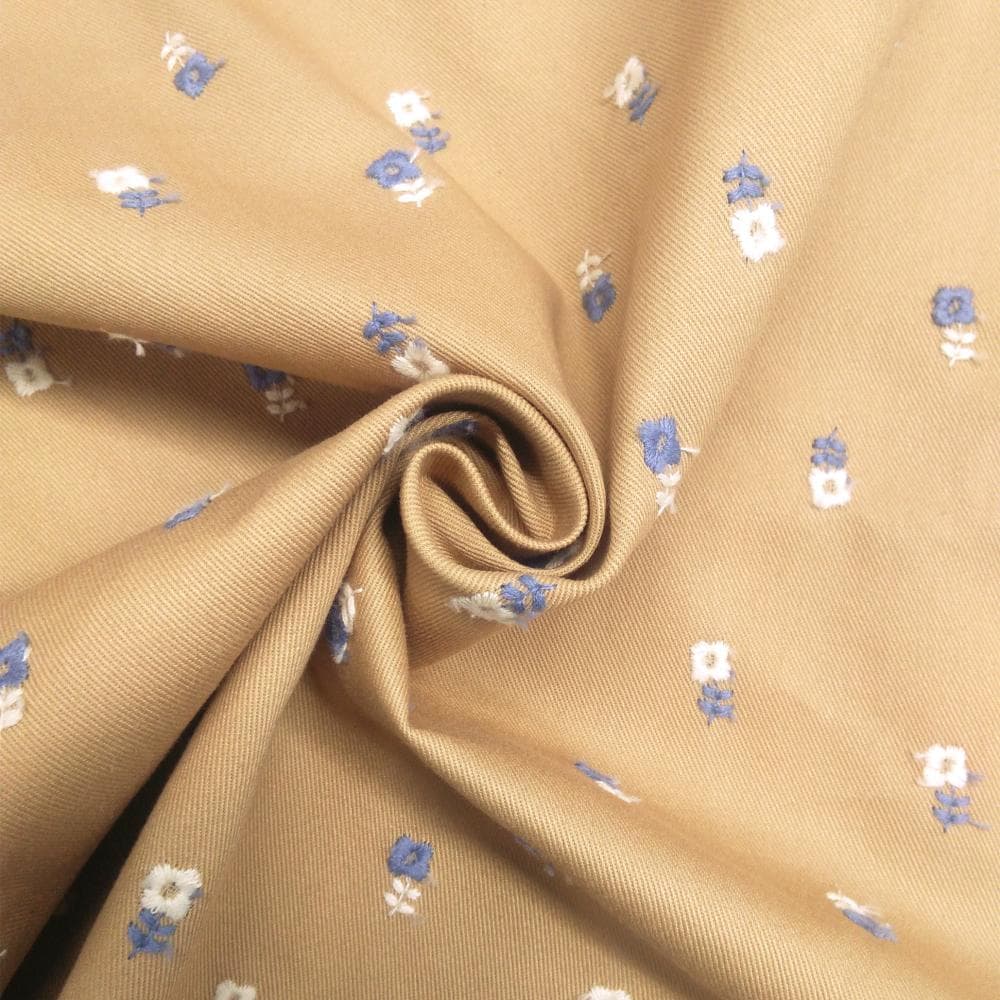 刺繡斜紋布小花