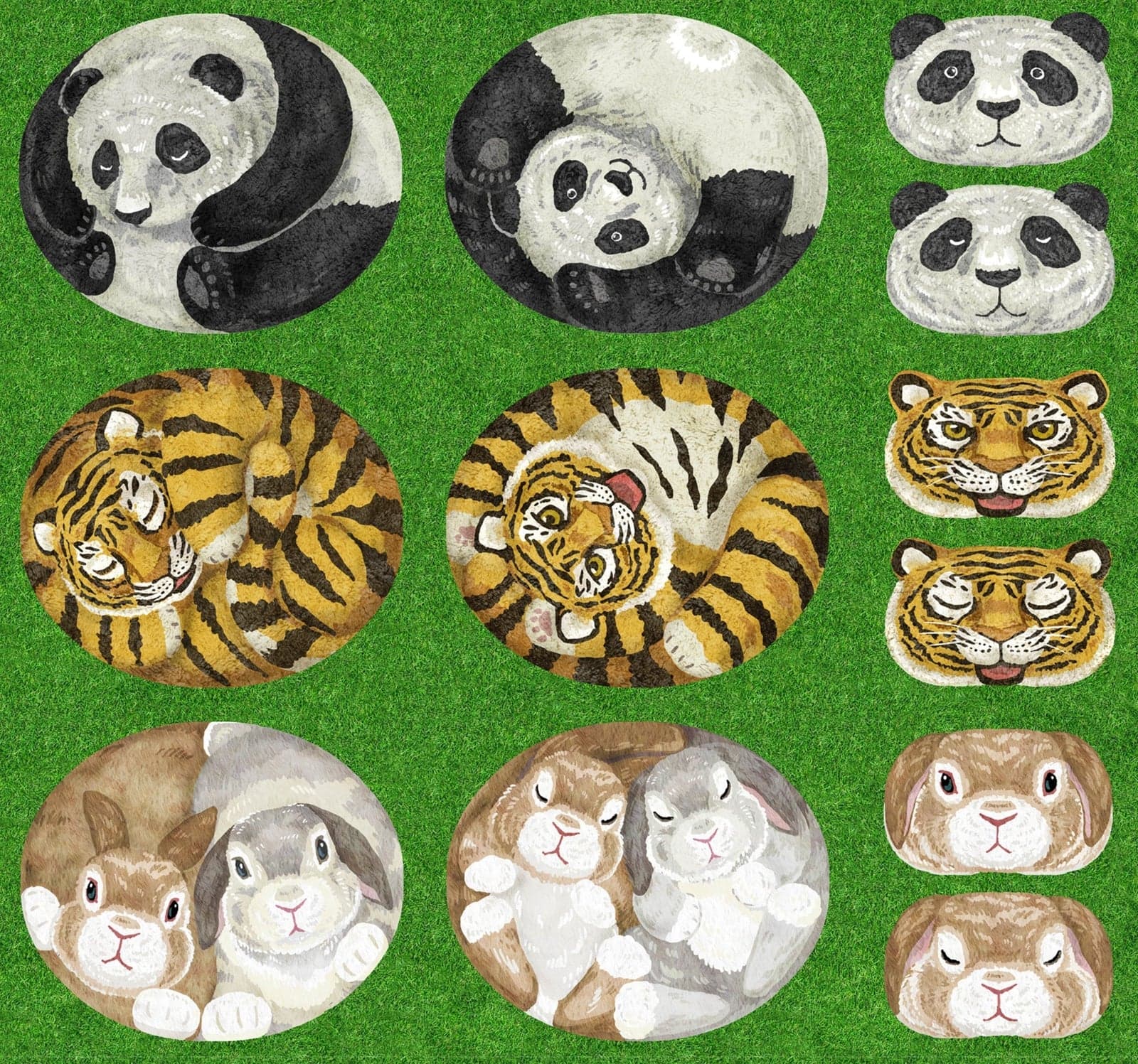 HOME DECO 動物定位布（貓咪盆栽／虎斑貓毛球） 色號 02