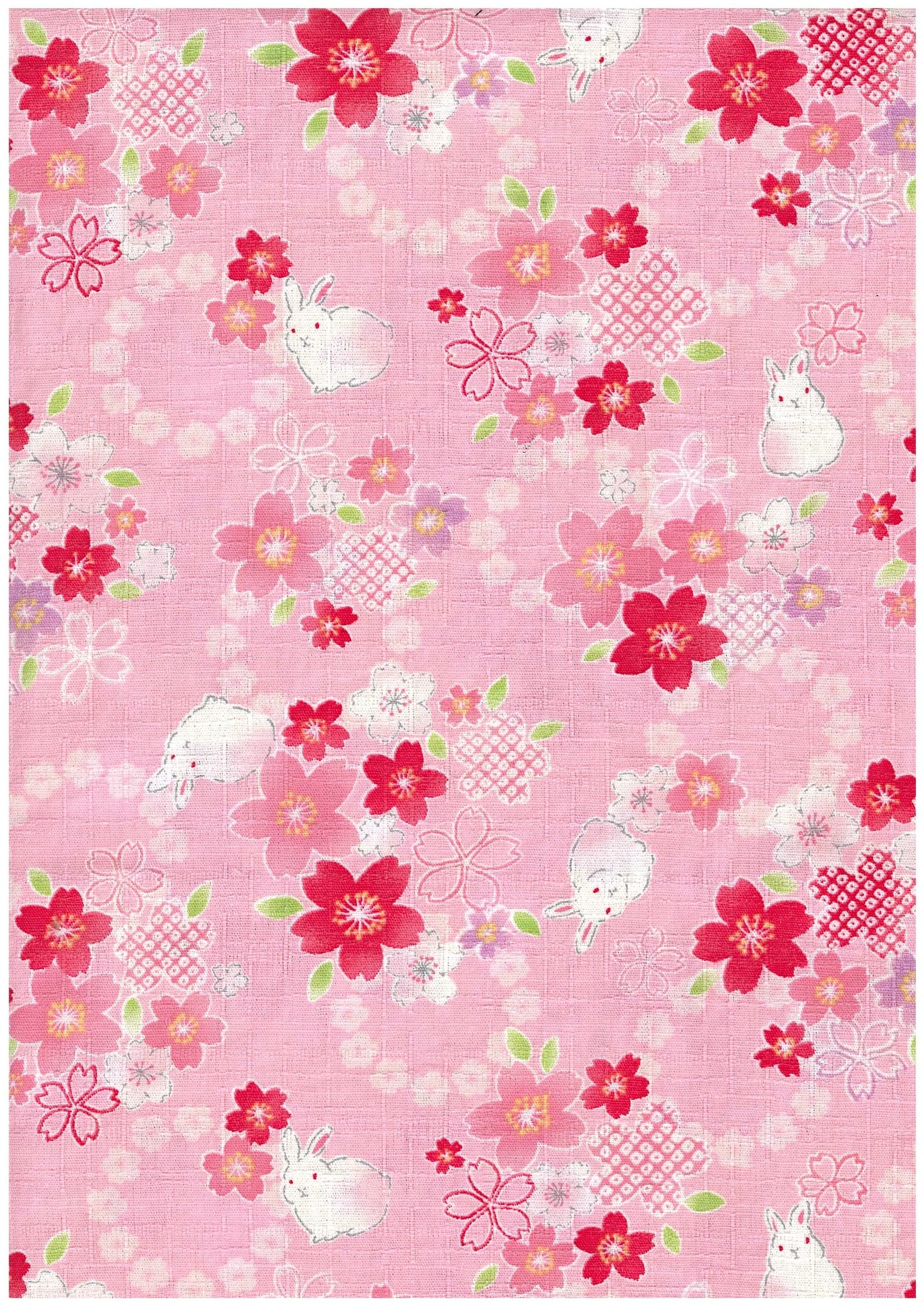 櫻花兔與雲朵 紬風布