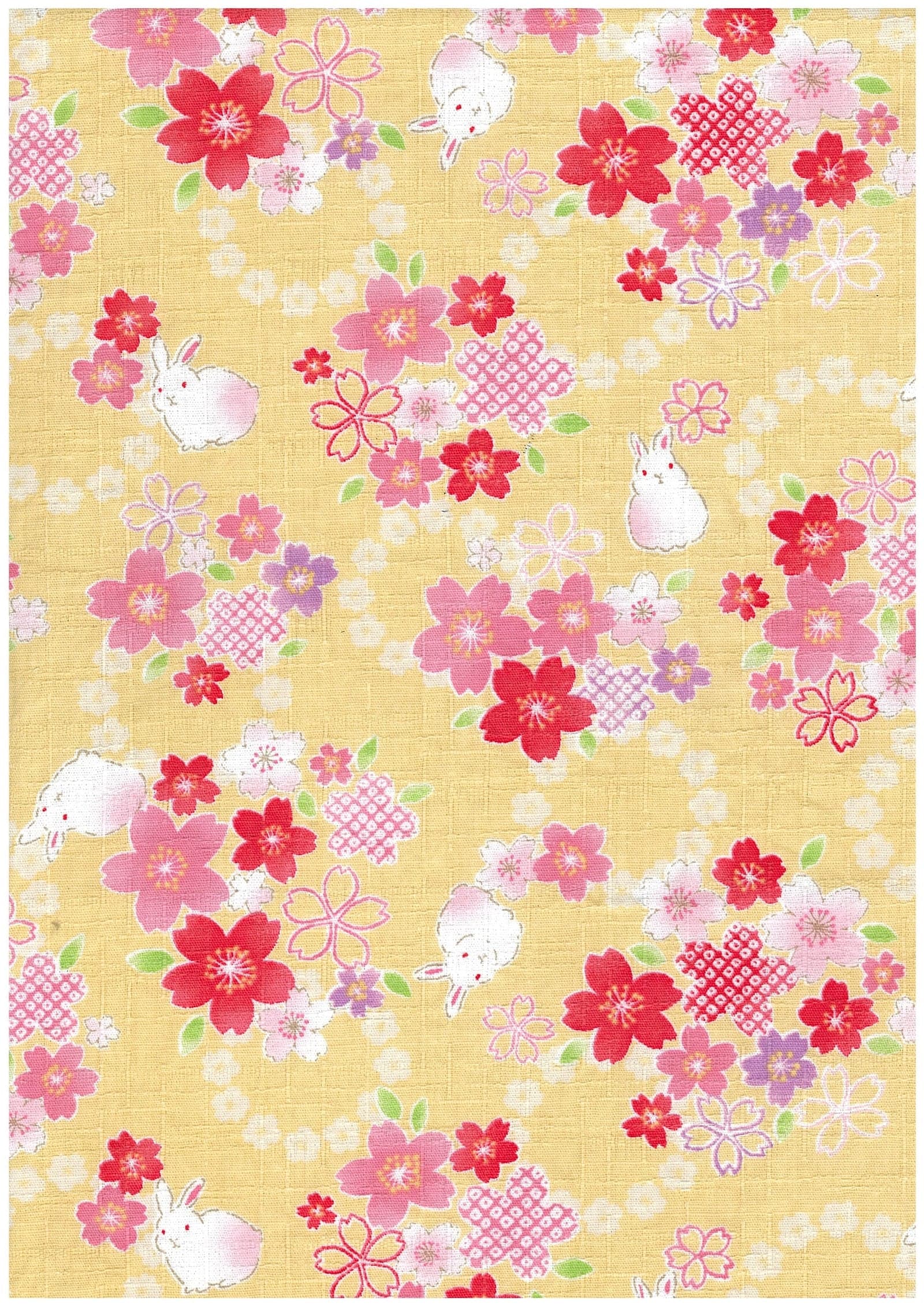 櫻花兔與雲朵 紬風布 色號 02