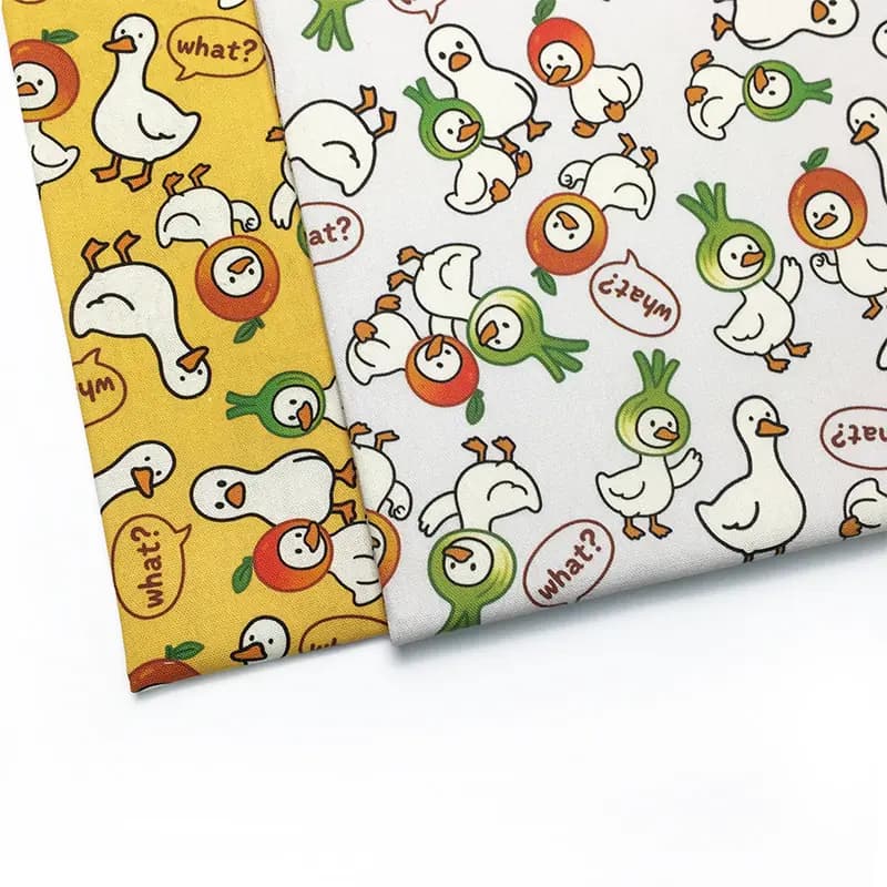 蔥芒鴨 原創數位印花純棉古布