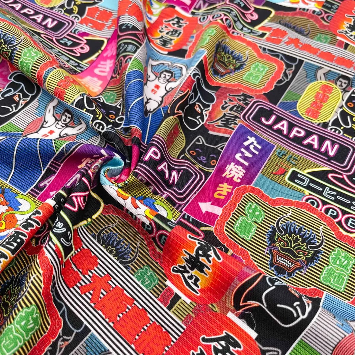日式霓虹招牌 原創印花牛津布