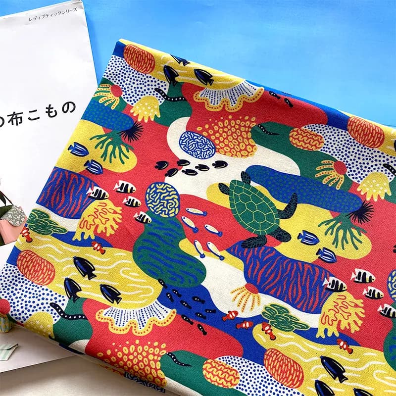 浮潛海域 原創印花純棉布