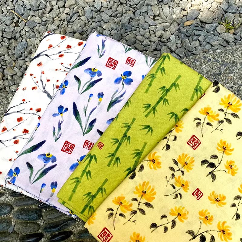 四君子 原創印花純棉布