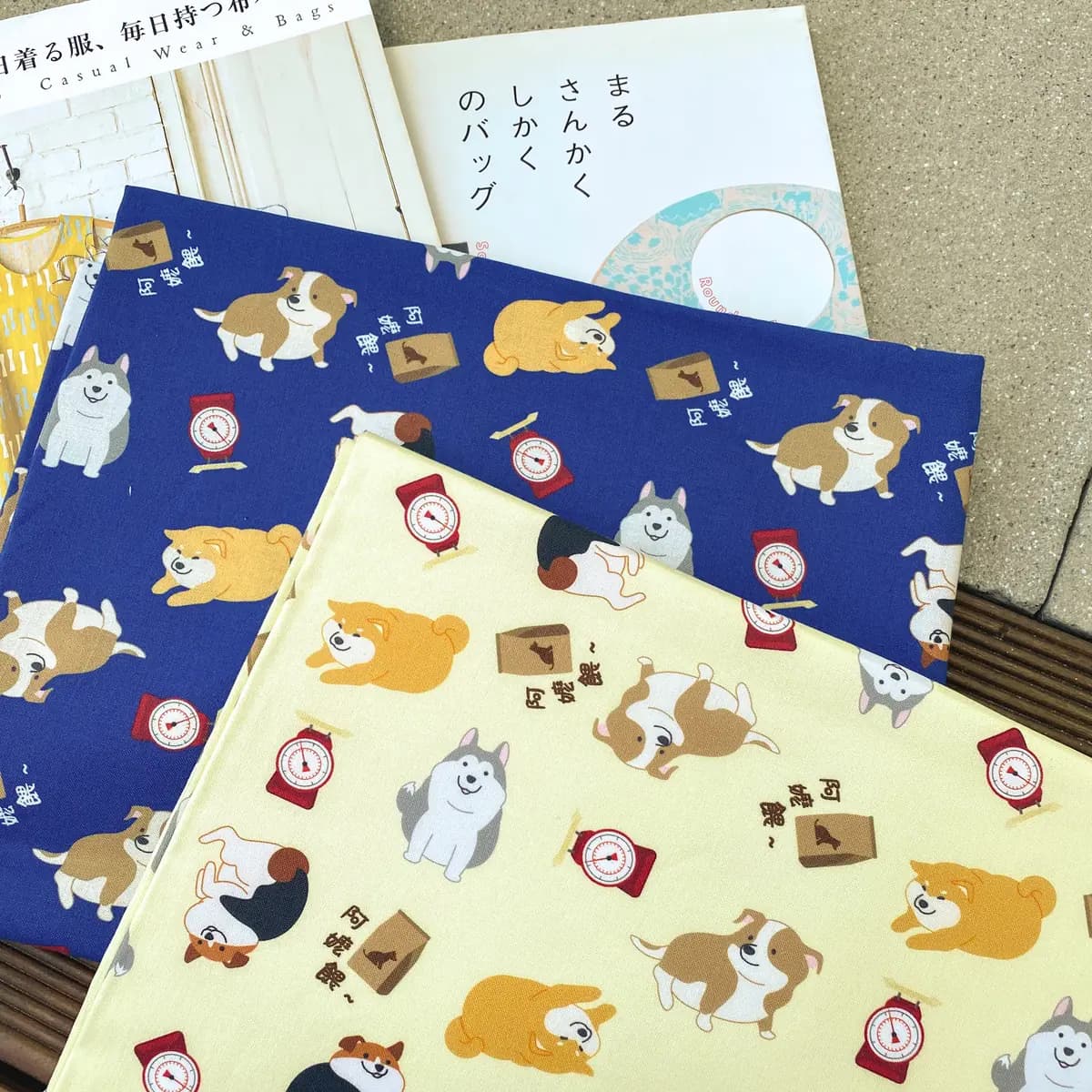 阿嬤養的多肉動物_狗 原創印花純棉布