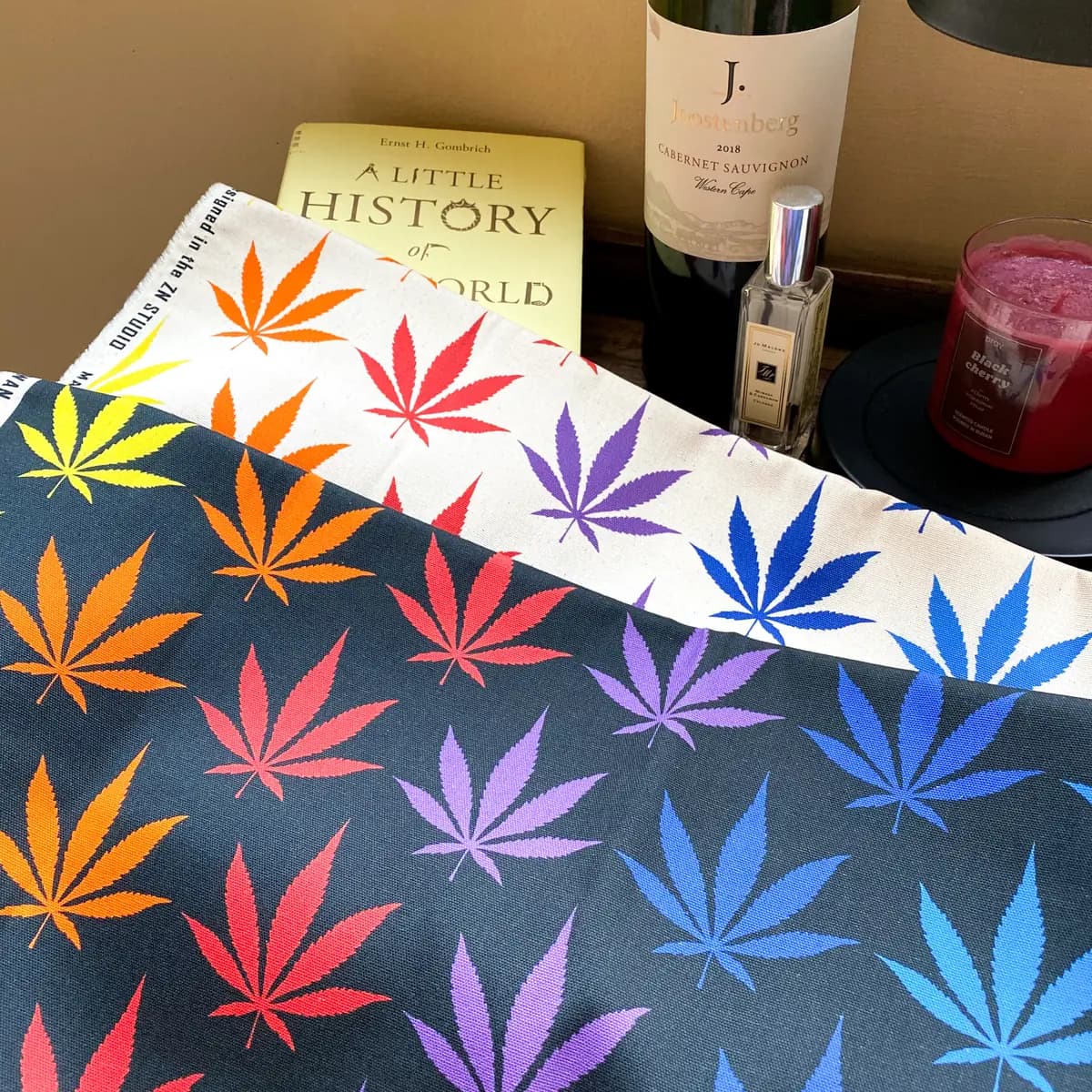 原創布花 炫彩荷蘭風大葉子-台灣原創牛津布
