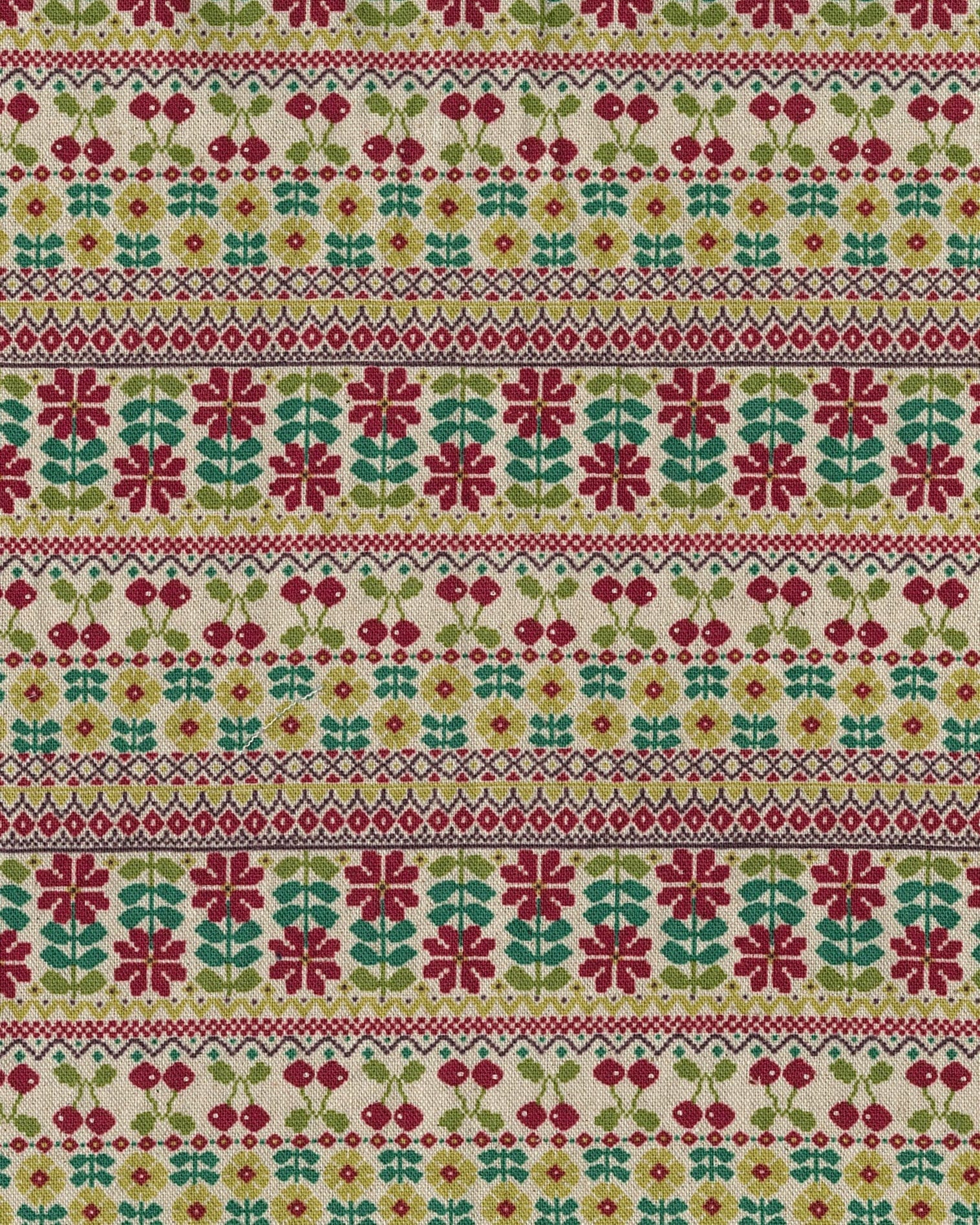 棉麻刺繡風橫條紋()