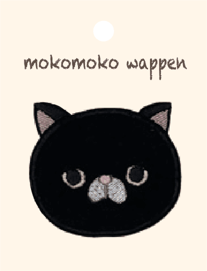 mokomoko wappen 毛絨刺繡徽章(臉型)
