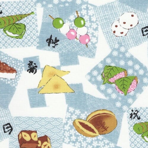 和菓子圖案平織細布