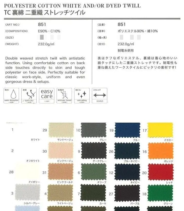 聚酯棉漂白/染色斜紋布