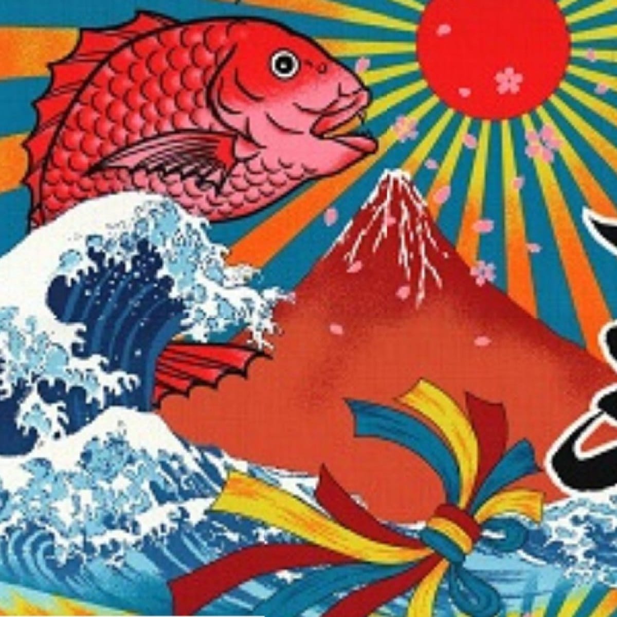 魚類圖案南十字星布
